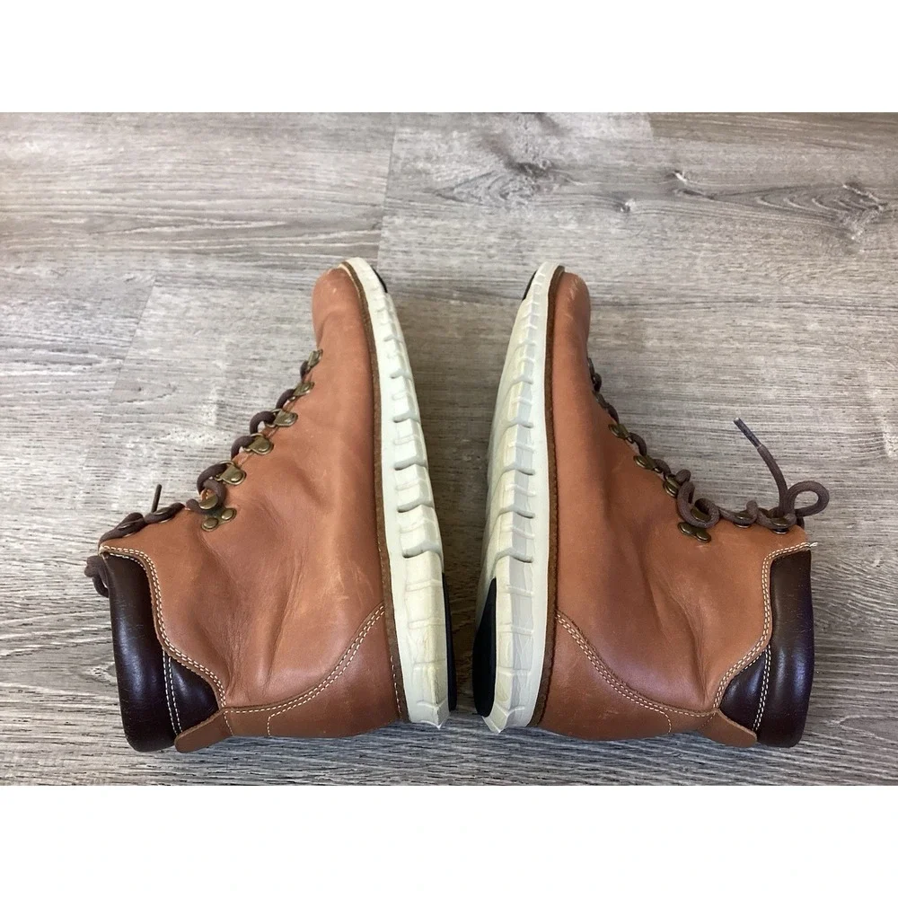 Cole Haan Zerogrand Mens 10.5 M Ankle Leather Hiker Boots Woodbury/Ivory